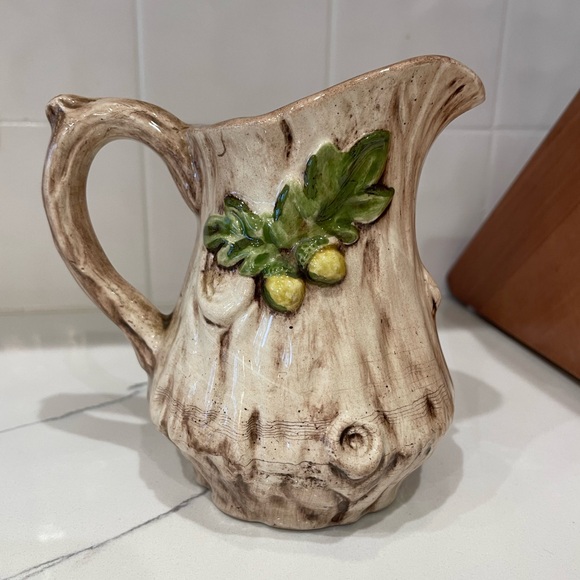 Vintage Toadstool Forest Woodland 70’s Pottery Pitcher - Picture 2 of 5